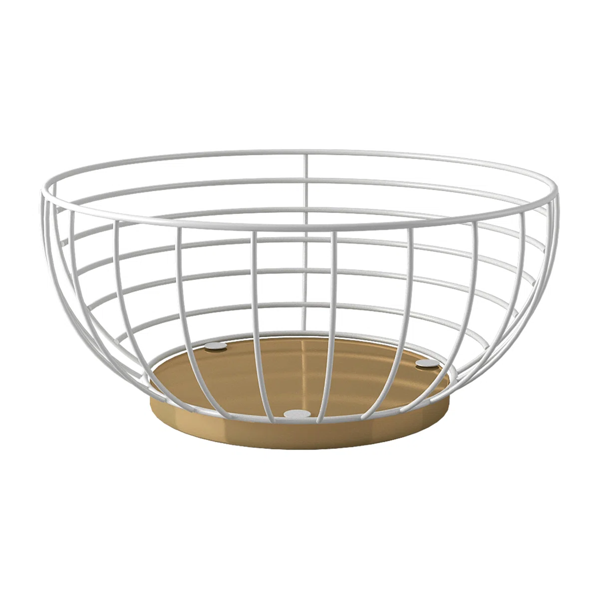 Decorative Wire Fruit Basket with Acacia Wood Accent